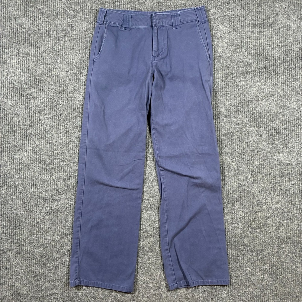 Forever 21 Womens Straight Leg Chino Pants Size S Blue Casual Cotton Mid Rise